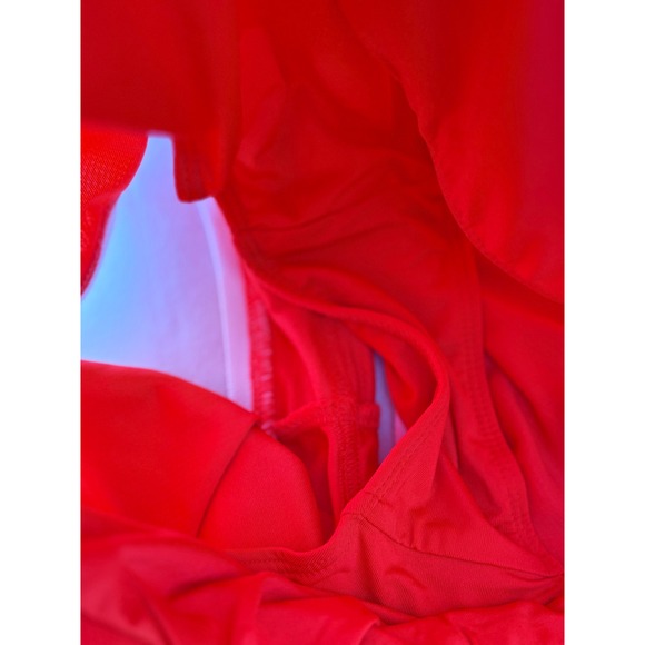 Free People Movement Orange  Dolphin Shorts White Trim Womens Size Medium new - Picture 6 of 8